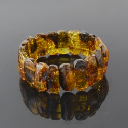 Medium green massive amber bracelet